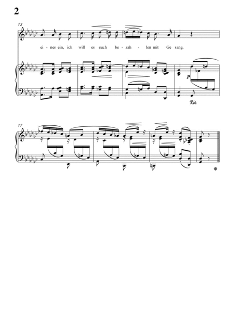 Schumann-O ihr Herren in G♭ Major for Voice and Piano Voice Solo scores gallery preview page 3