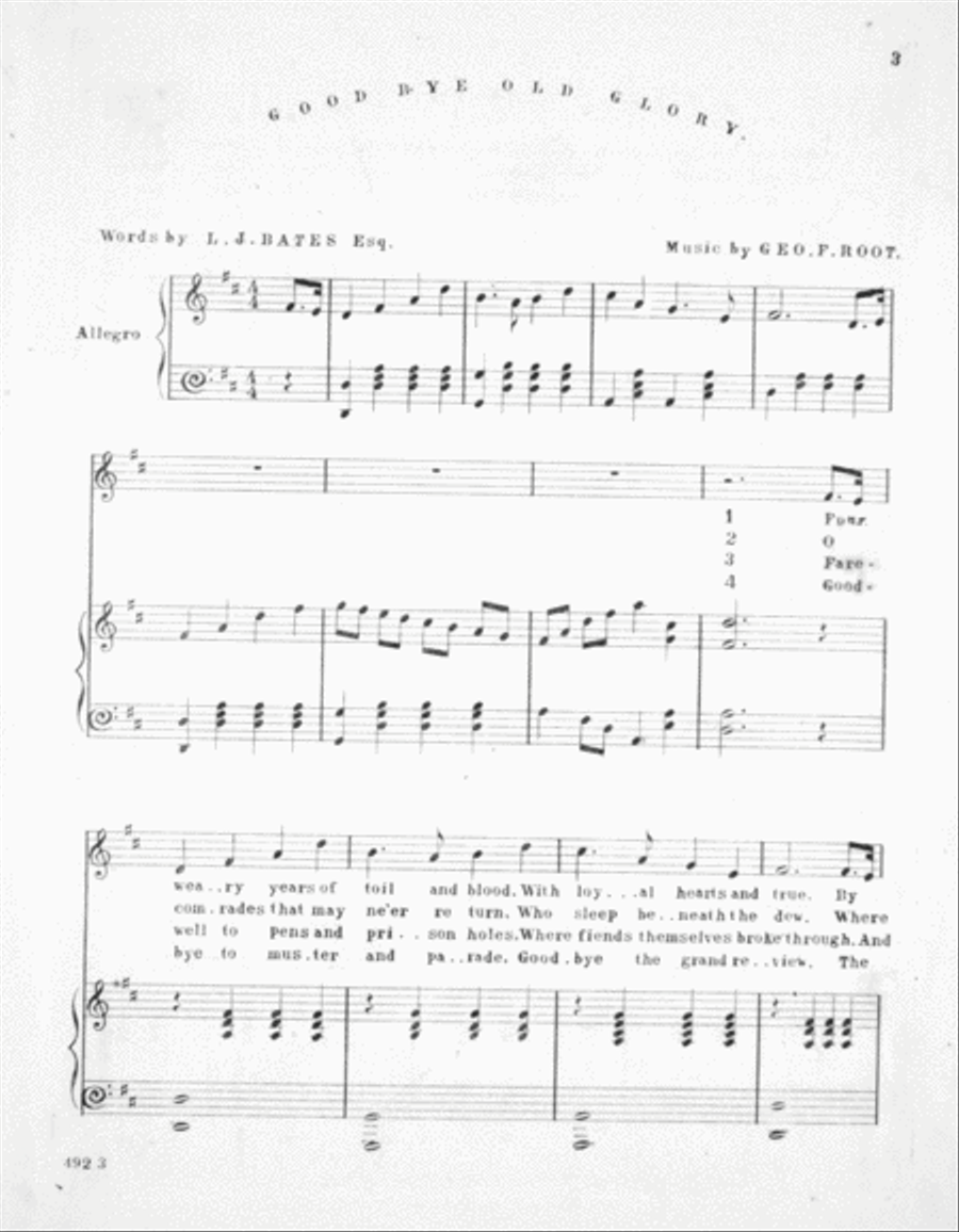 Good Bye! Old Glory! Song & Chorus Choir scores gallery preview page 2