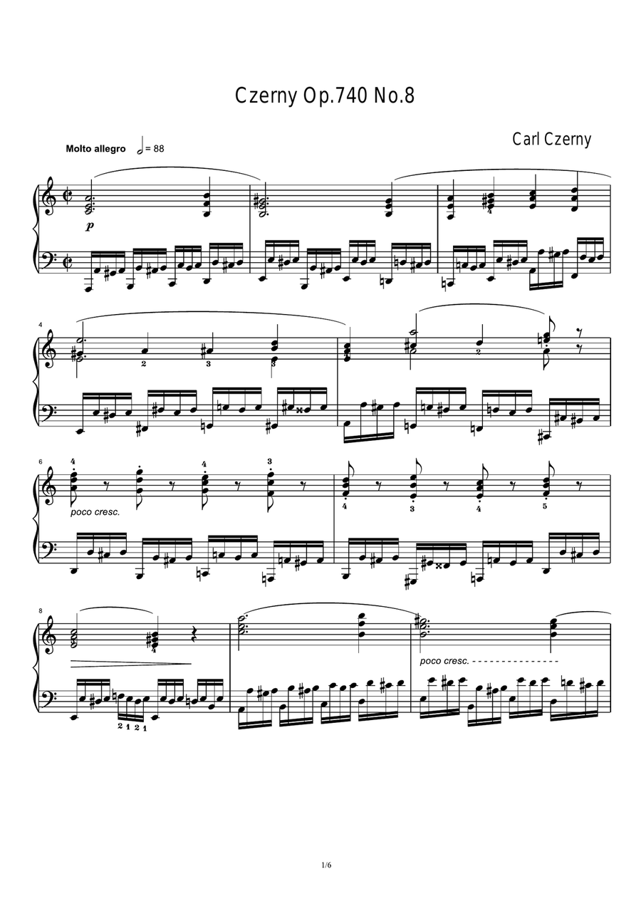 Czerny Op.740 No.8 Piano Solo scores gallery preview page 1
