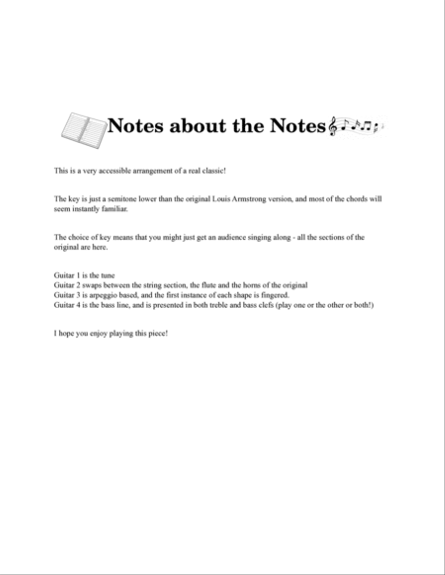 What A Wonderful World Guitar Ensemble scores gallery preview page 3