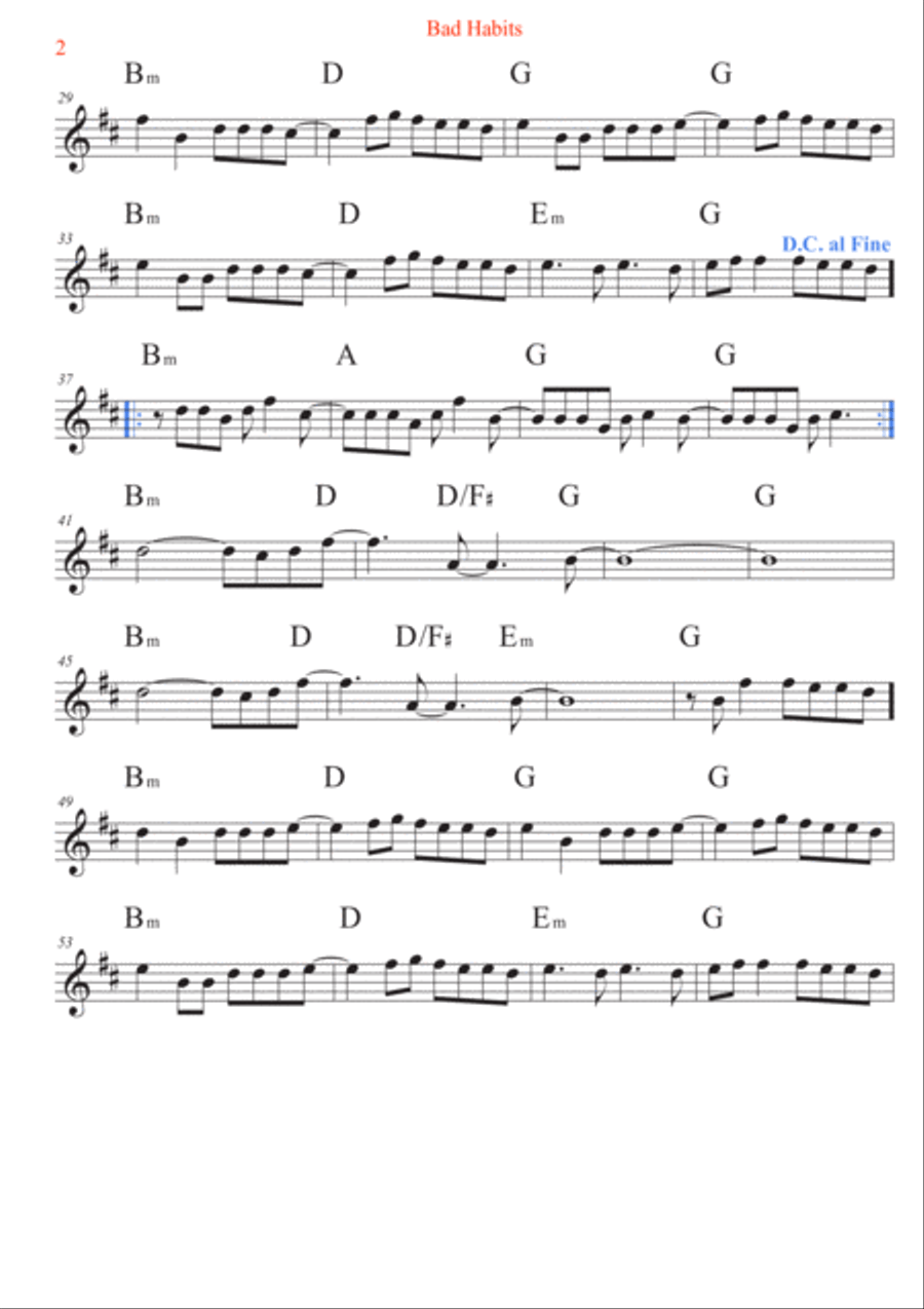 Bad Habits Bad Habits Violin Solo scores gallery preview page 2