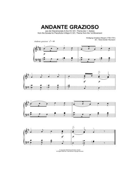 Andante Grazioso (Theme from Piano Sonata In A, K331) (arr. Hans-Gunter Heumann)