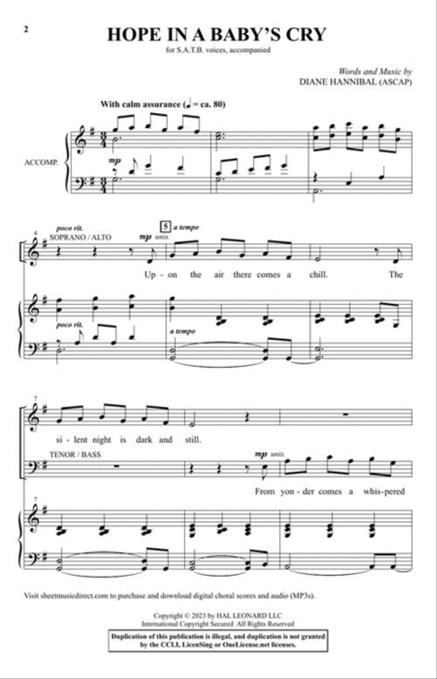 Hope in a Baby's Cry 4-Part scores gallery preview page 3