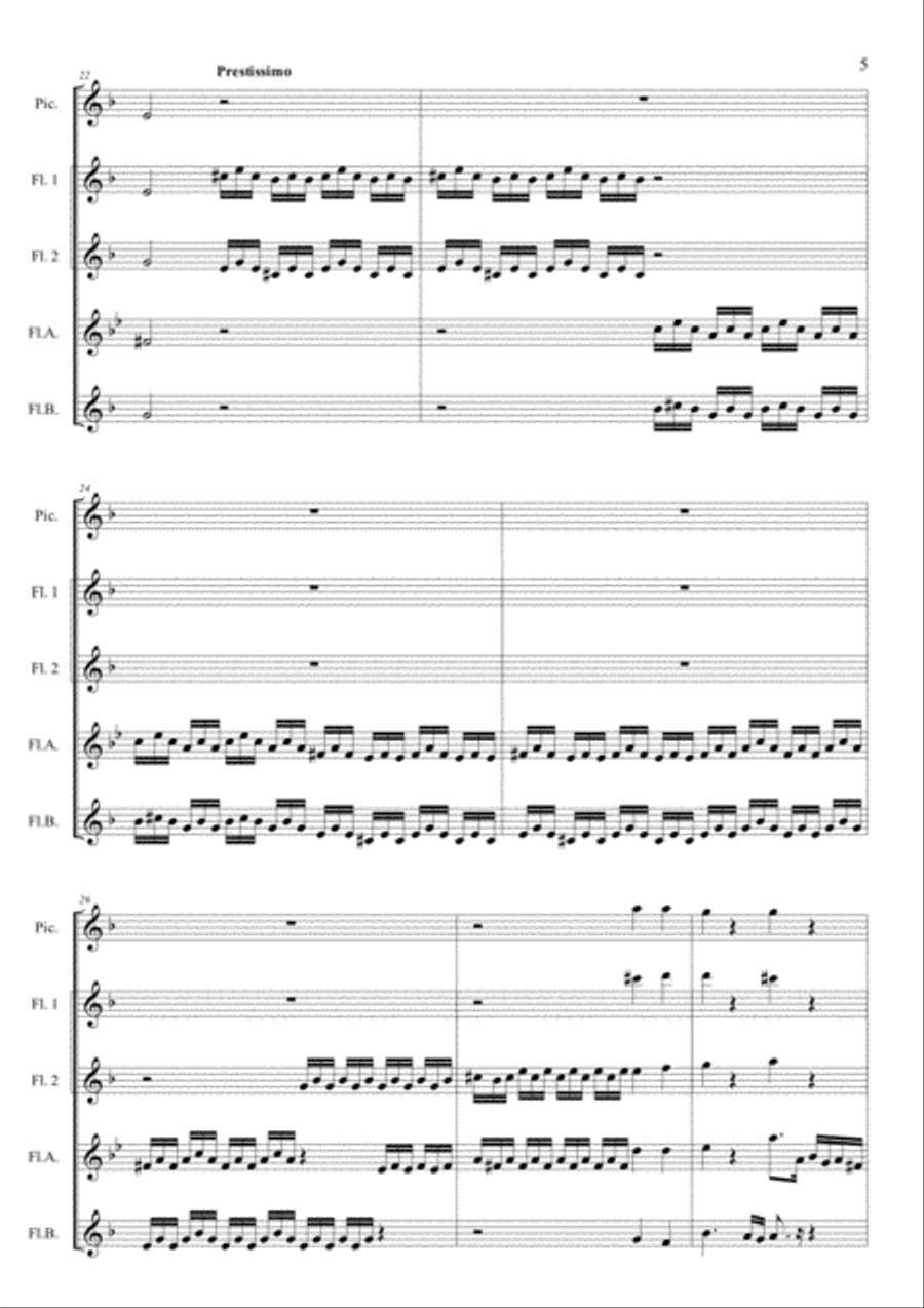 Toccata and Fugue in D minor - Flute Choir Flute Choir scores gallery preview page 5
