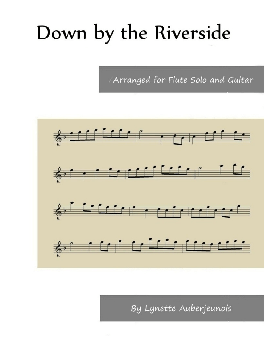 Down by the Riverside - Flute Solo with Guitar Chords Flute Solo scores gallery preview page 1