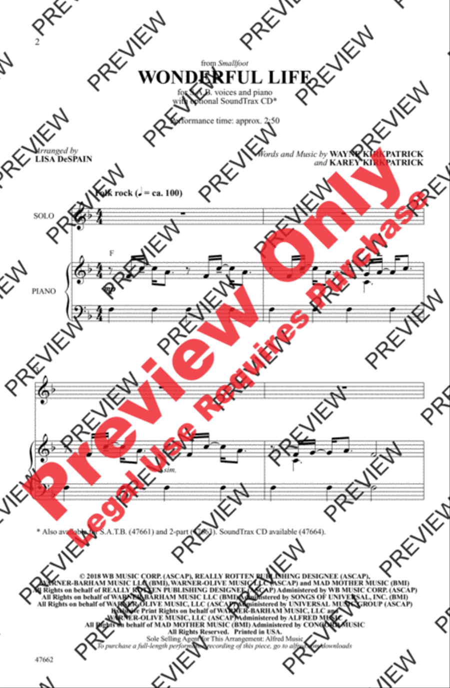Wonderful Life Wonderful Life 3-Part scores gallery preview page 2