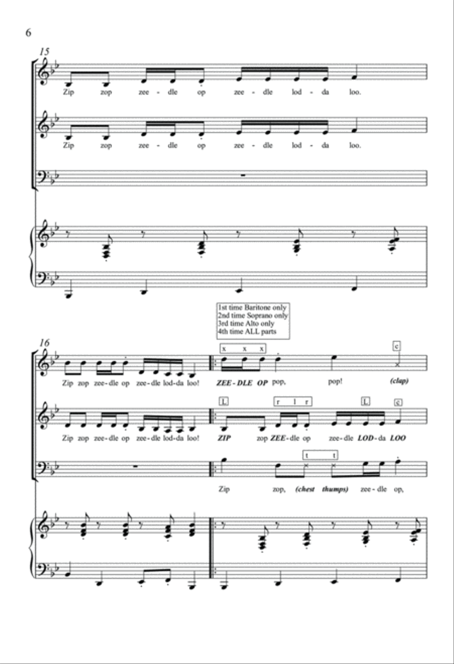 The Zip Zop Song 3-Part scores gallery preview page 6