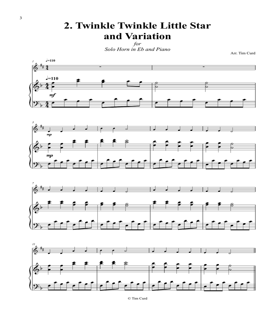 14 Fun Solos for Horn in Eb and Piano