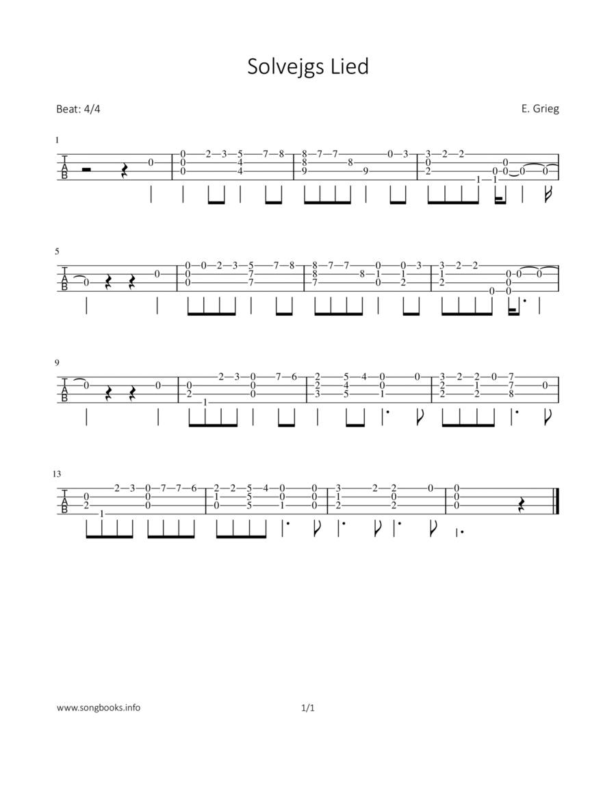 Solvejgs Lied Chamber Music scores gallery preview page 1