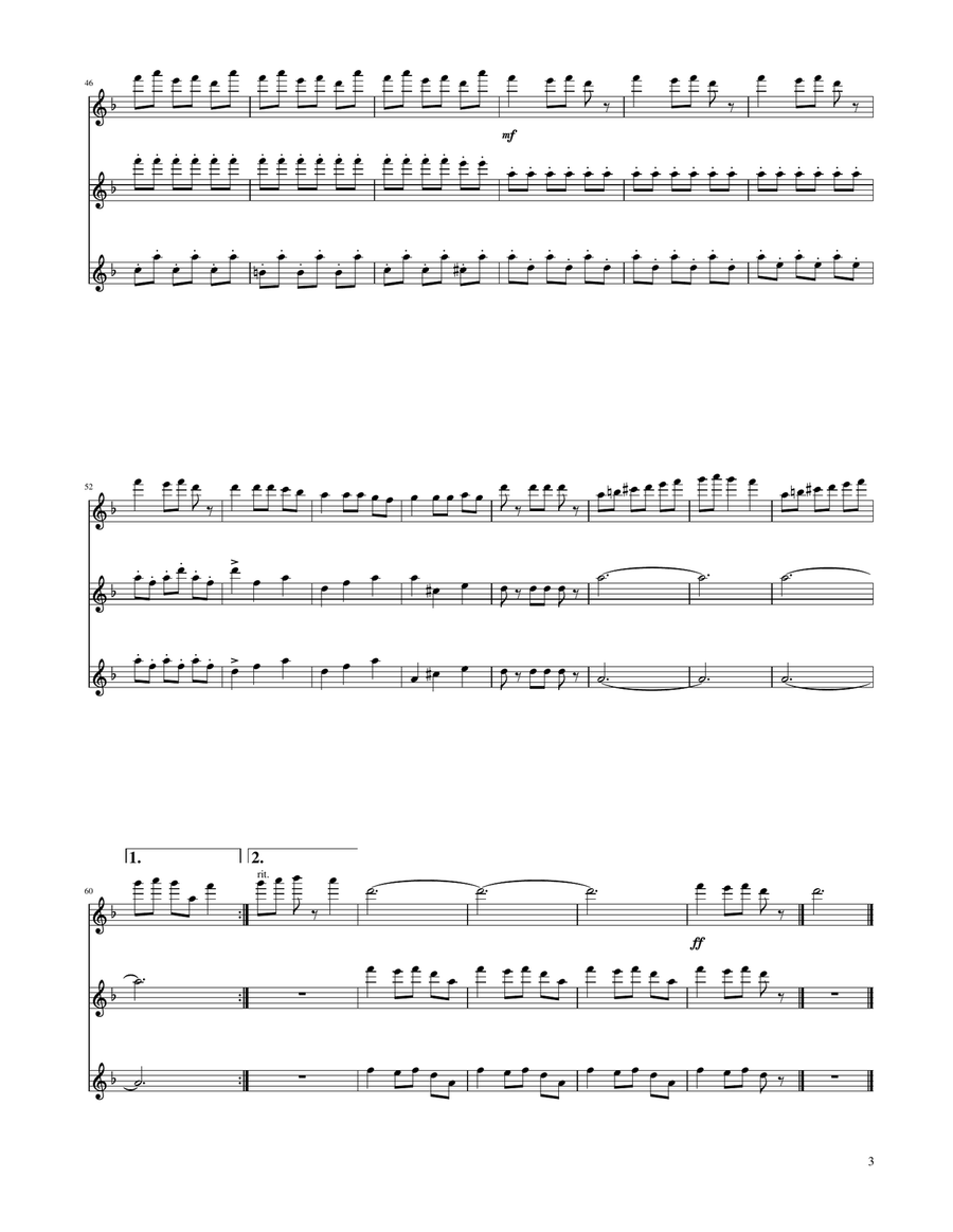 Carol of The Bells - Flute Trio Flute Trio scores gallery preview page 3