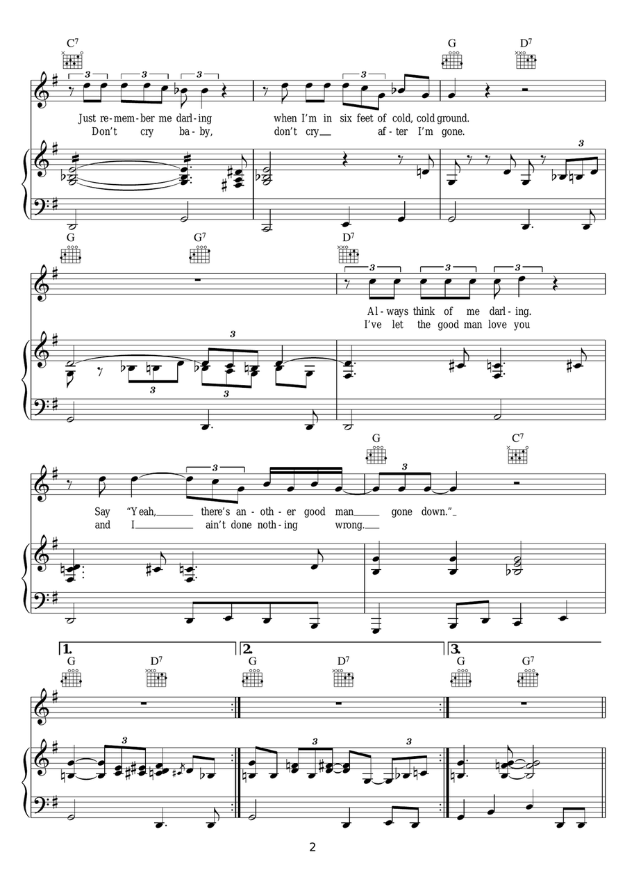 Six Cold Feet Of Ground Piano, Vocal scores gallery preview page 2