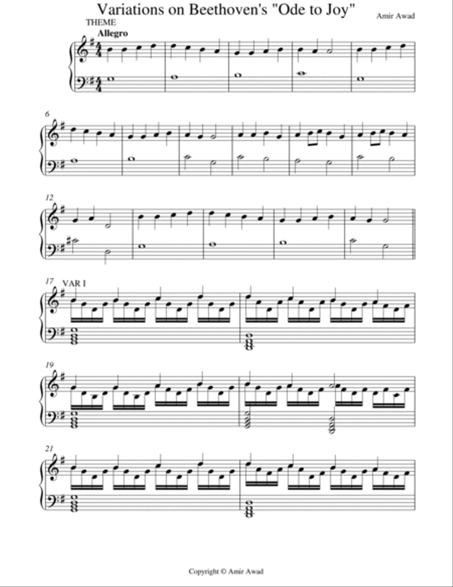 Variations on Beethoven's 9th Symphony 