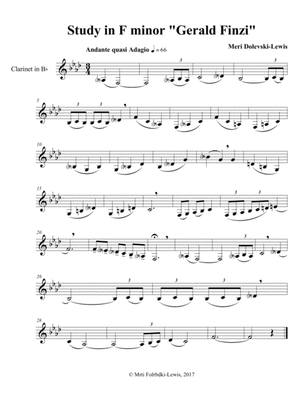 Study in F minor "Finzi": for clarinet alone (low register only)