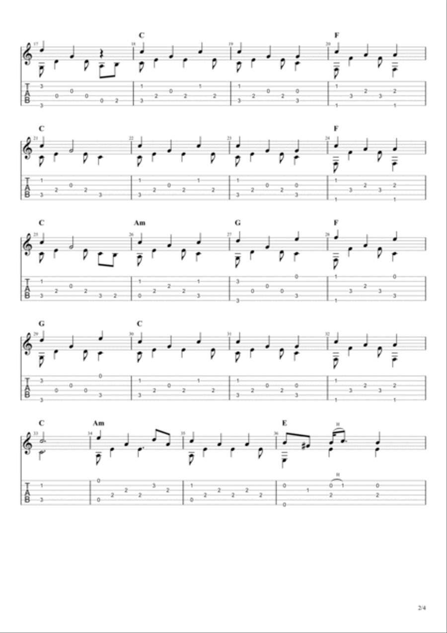We Three Kings Of Orient Are Guitar Tablature scores gallery preview page 2