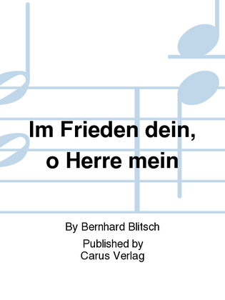 Book cover for Im Frieden dein, o Herre mein