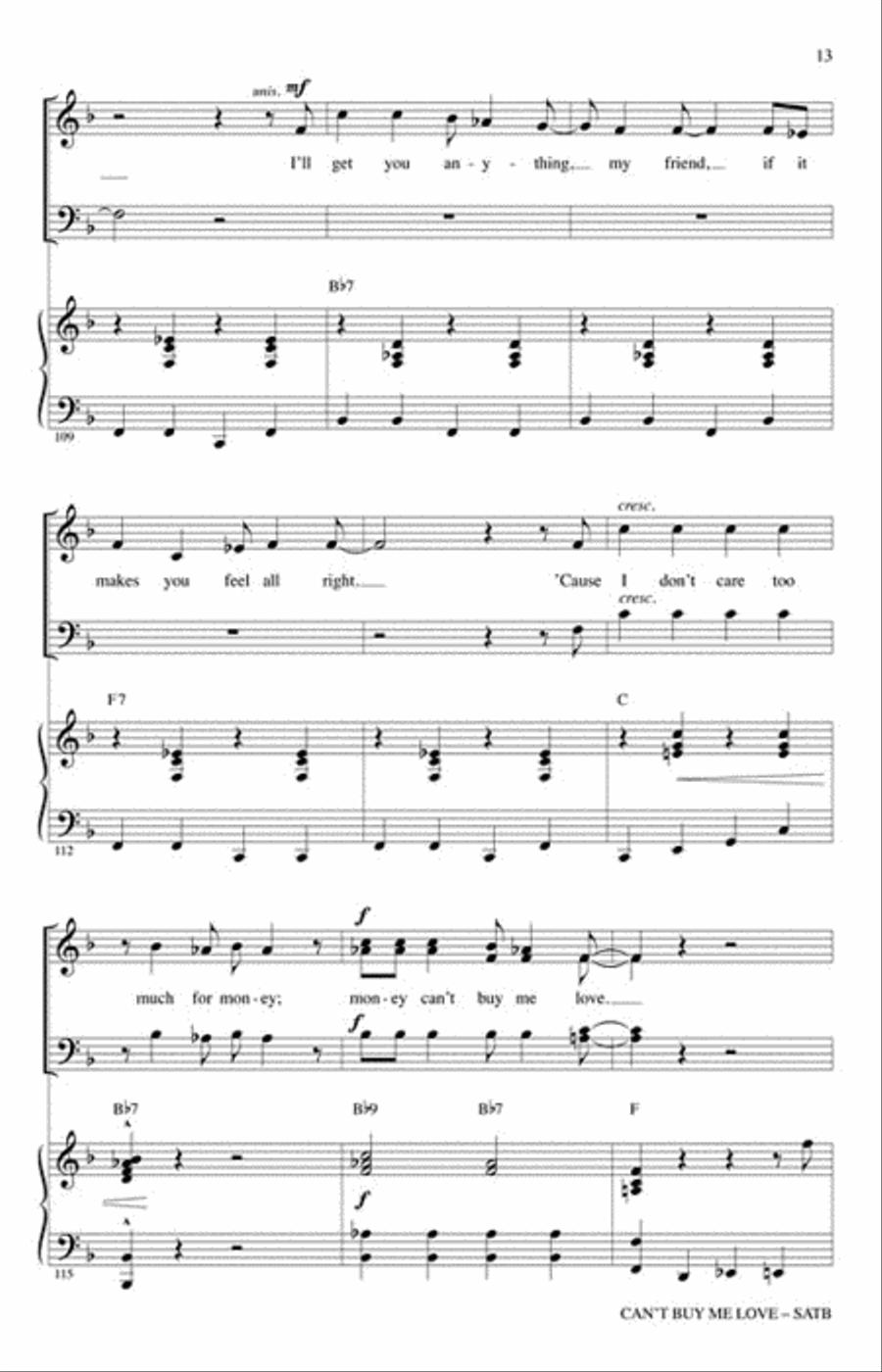 Can't Buy Me Love Can't Buy Me Love Choir scores gallery preview page 6