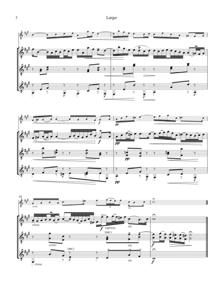 Arioso (Largo) from Cantata 156 for guitar trio (ornamented) image number null