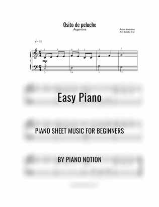 Book cover for Osito de peluche - Spanish Nursery Rhymes - (Easy Piano Solo)