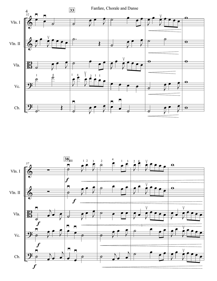 Fanfare, Chorale and Danse for String Orchestra String Orchestra scores gallery preview page 5