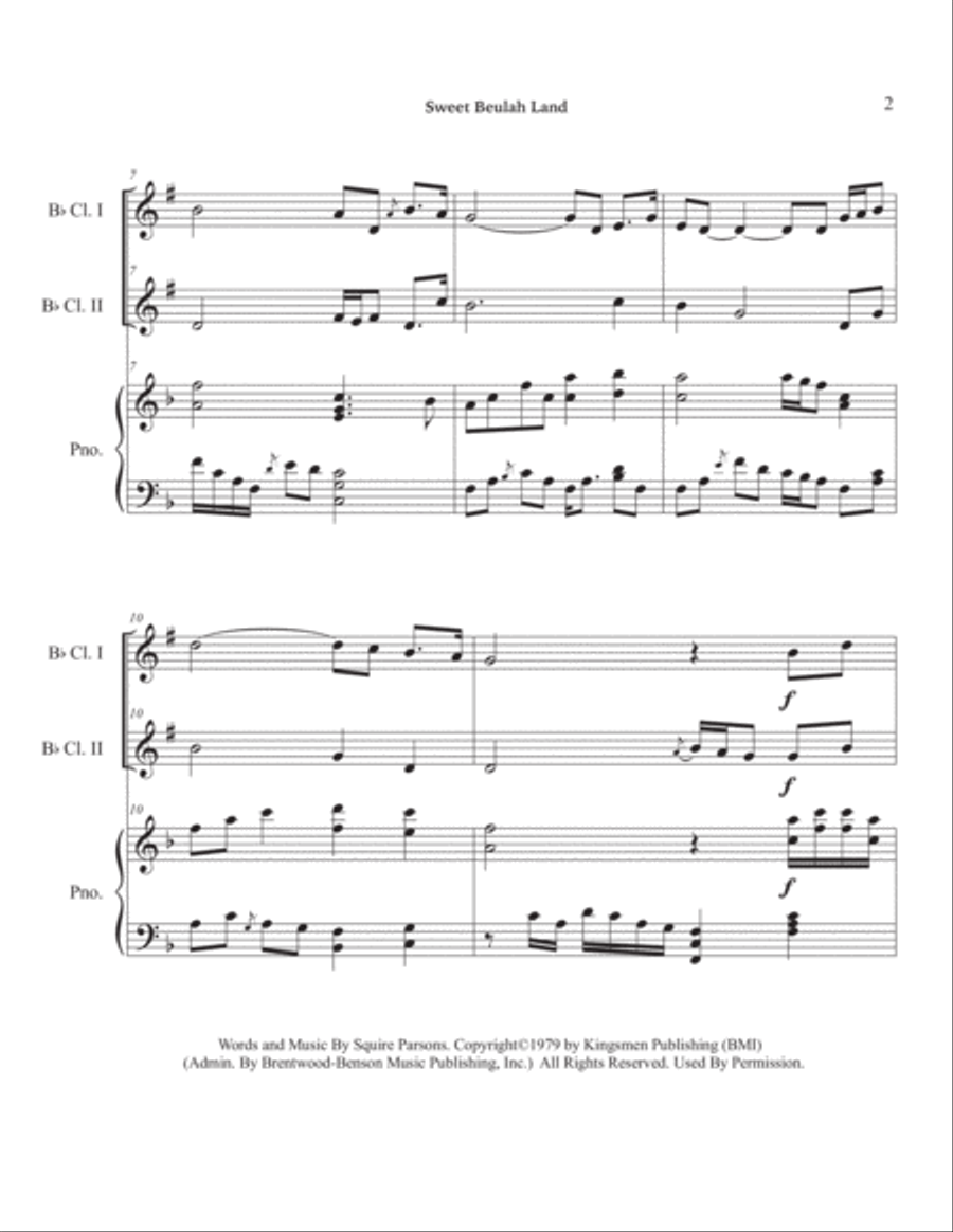 Sweet Beulah Land Woodwind Duet scores gallery preview page 6