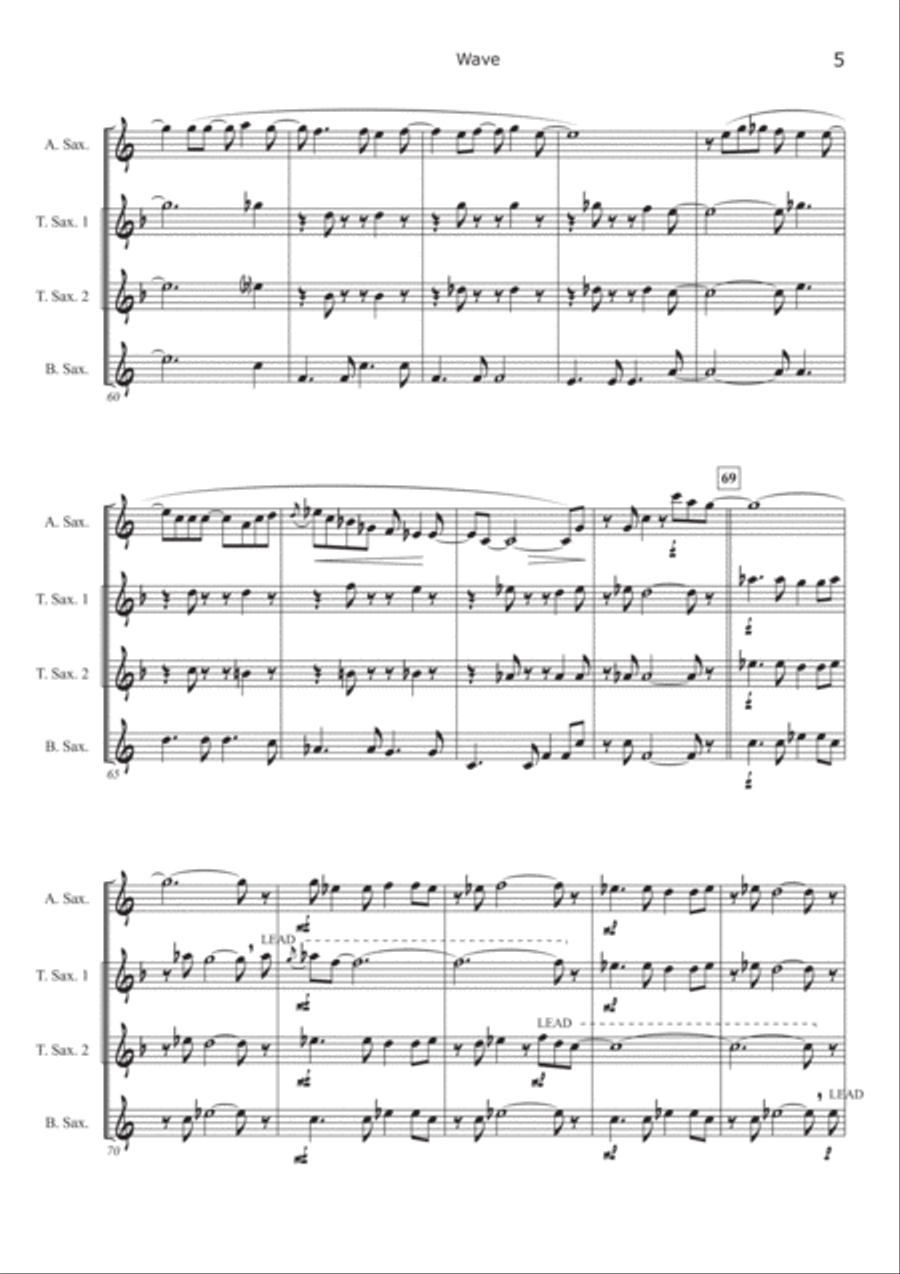 Wave Saxophone Quartet scores gallery preview page 6