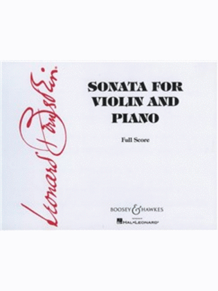 Book cover for SONATA FOR VIOLIN & PIANO SCORE AND PART