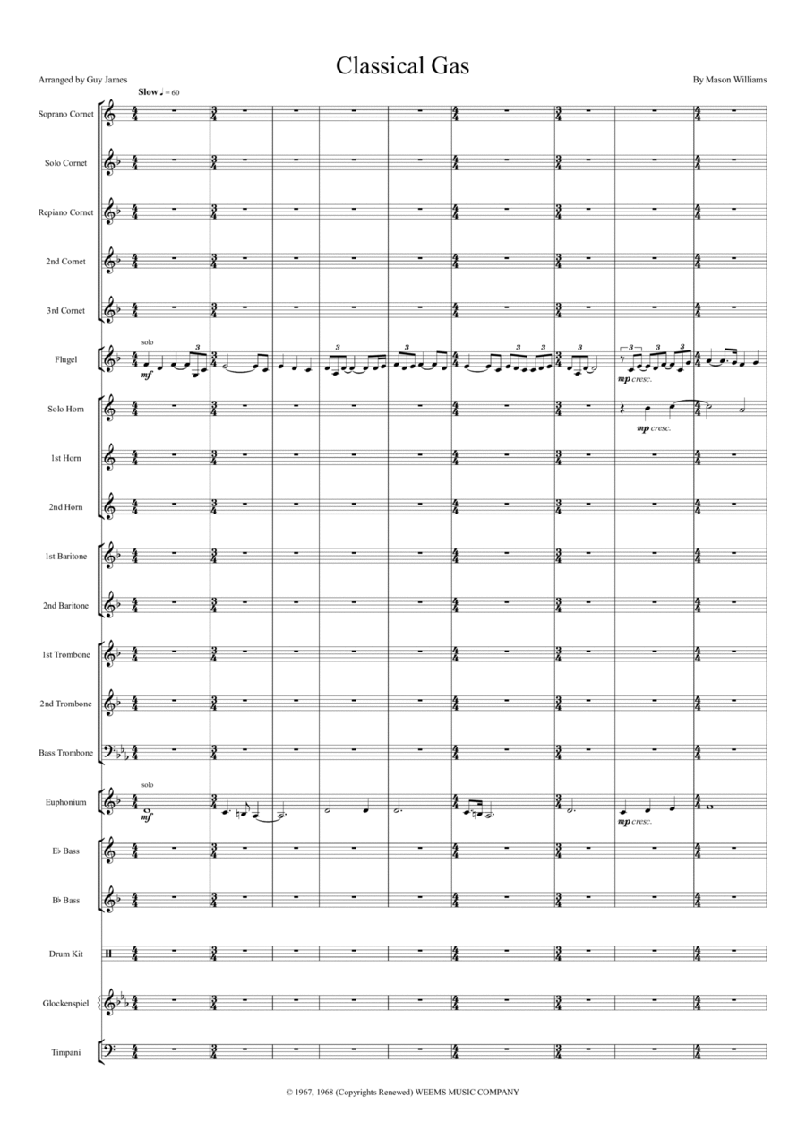 Classical Gas Brass Band scores gallery preview page 1