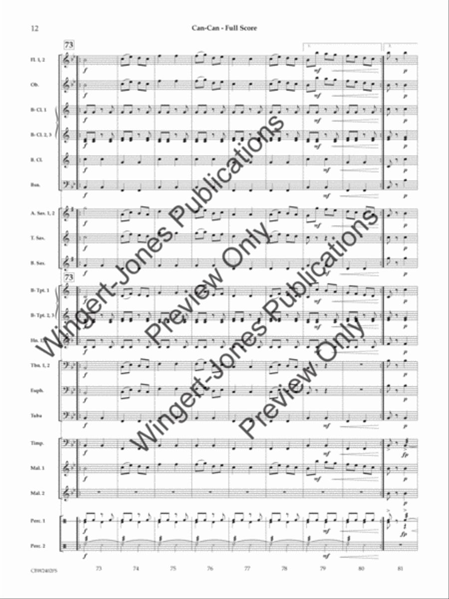 Can-Can (Score) Concert Band scores gallery preview page 13