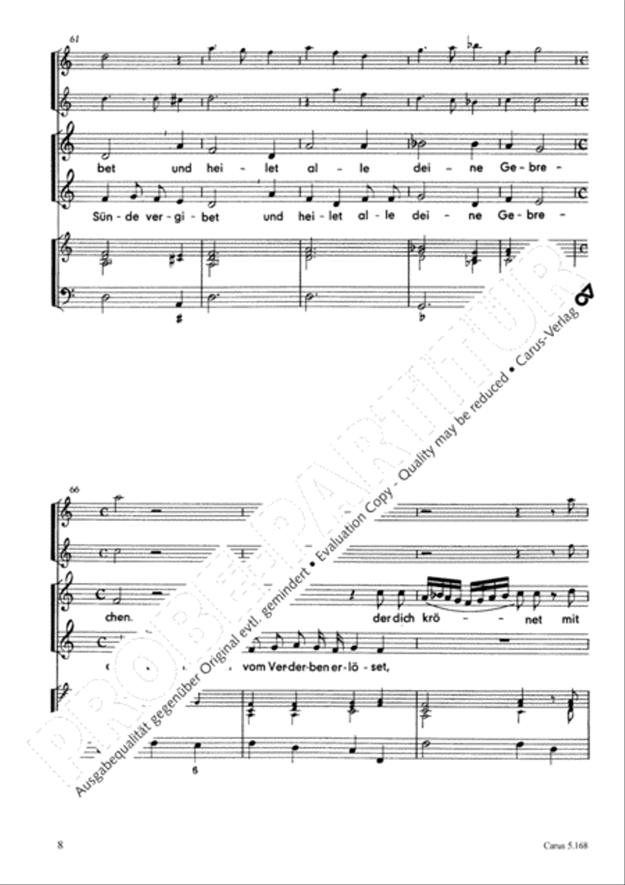 Praise the Almighty, O my spirit (Lobe den Herren, meine Seele) SA scores gallery preview page 9