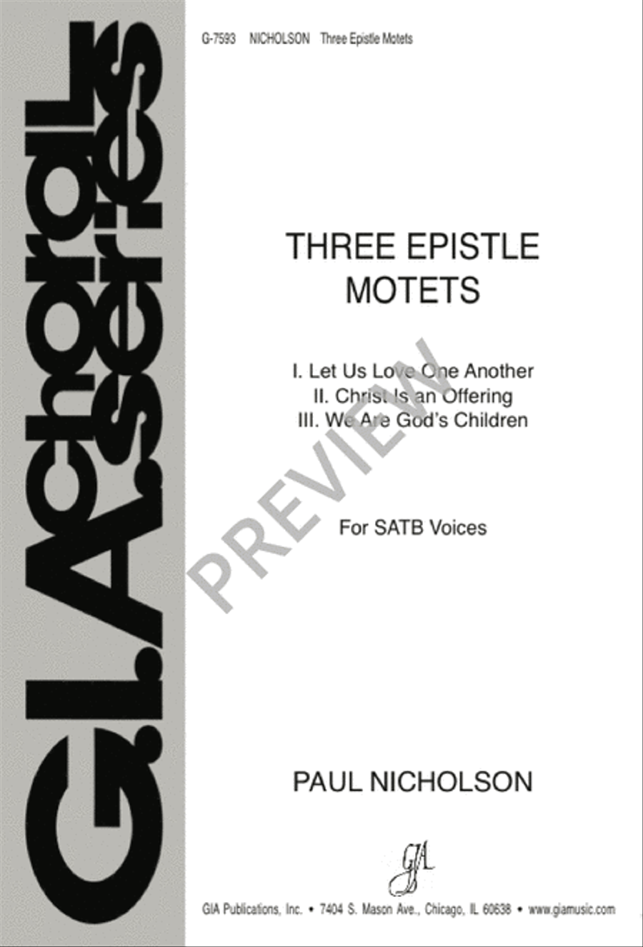 Three Epistle Motets 4-Part scores gallery preview page 1