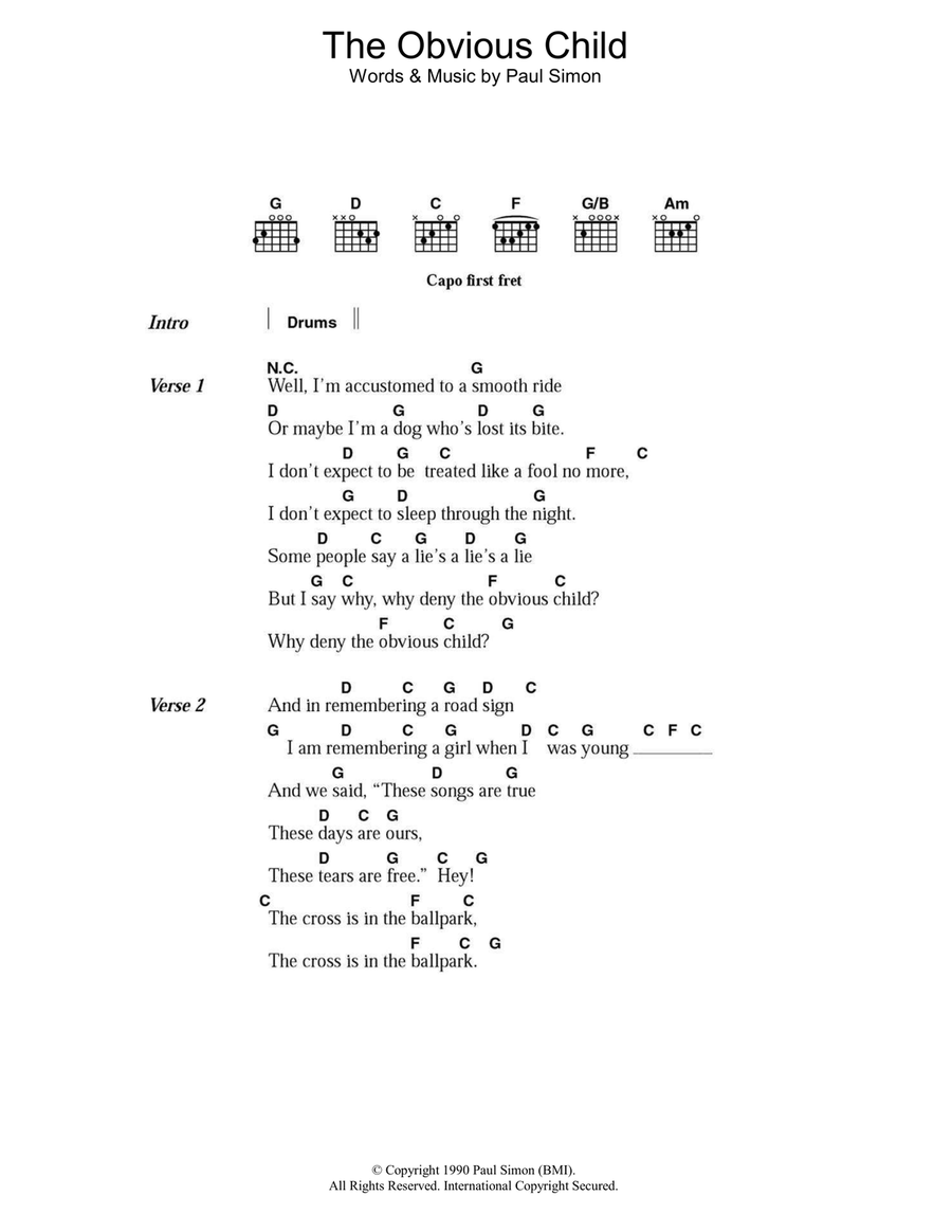 The Obvious Child Acoustic Guitar scores gallery preview page 1