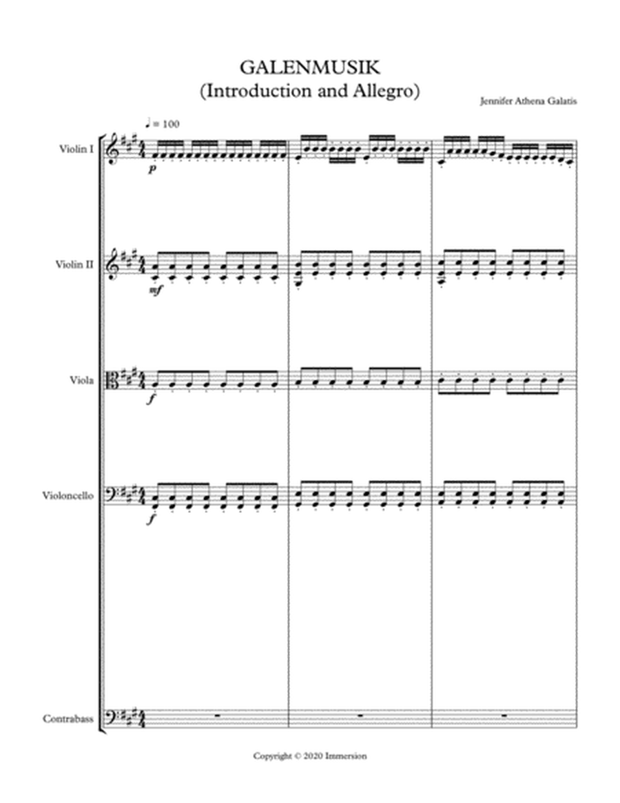 Galenmusik (Orchestral Score with Parts) for String Orchestra image number null