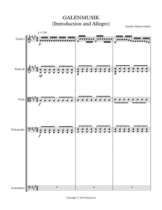 Galenmusik (Orchestral Score with Parts) for String Orchestra