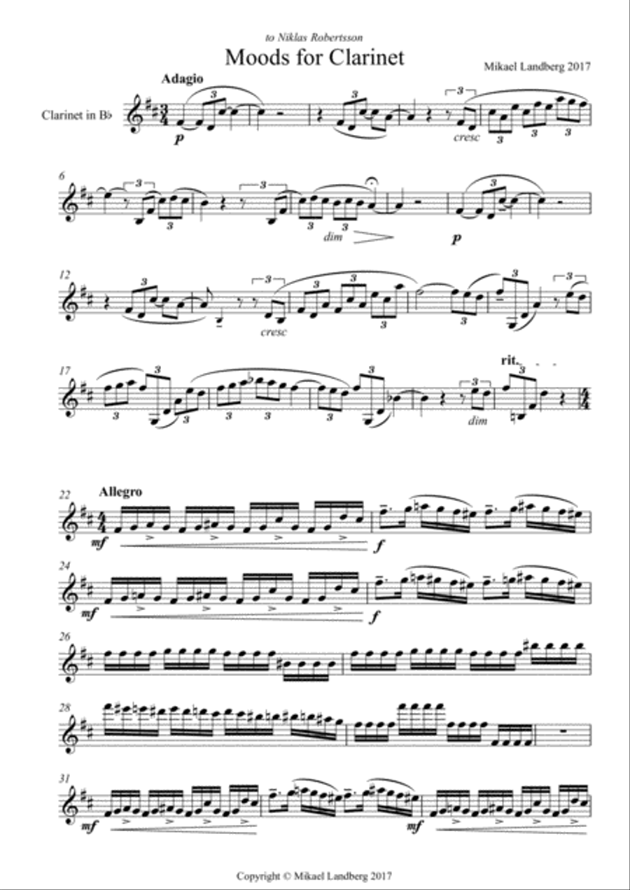 Moods for Clarinet Moods for Clarinet Clarinet Solo scores gallery preview page 2