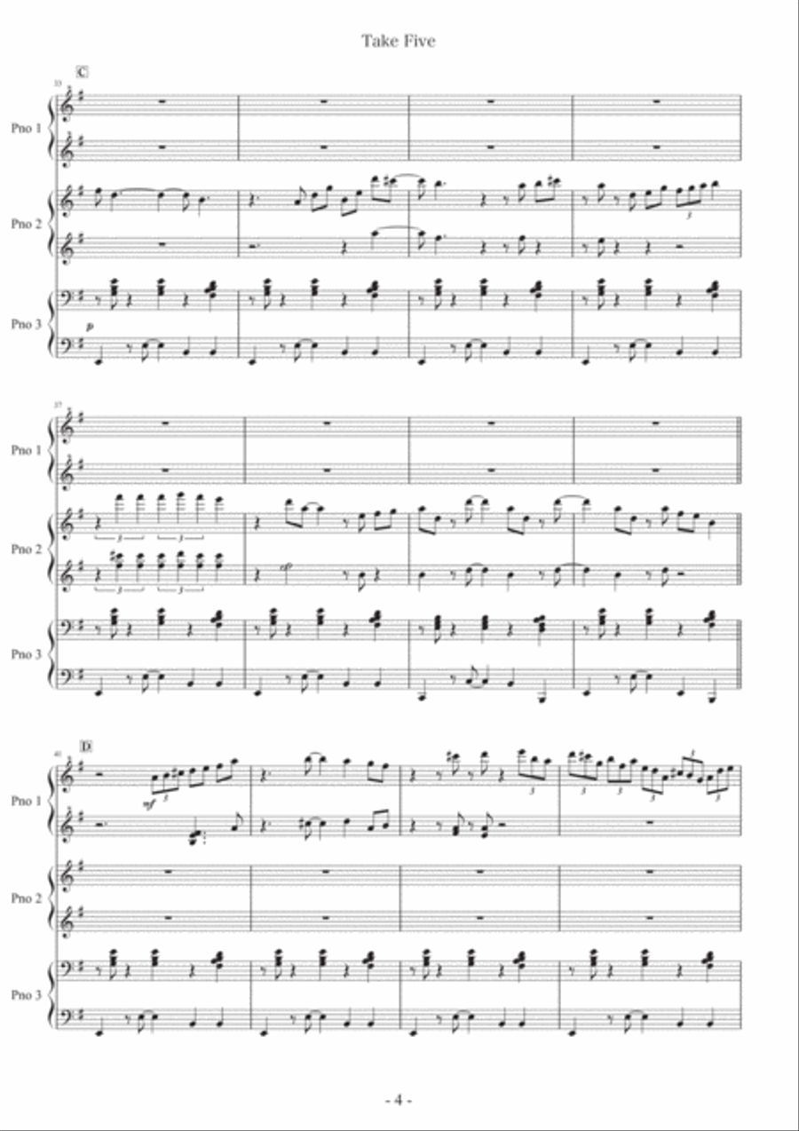 Take Five Piano Solo scores gallery preview page 5