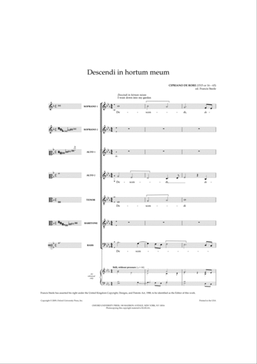 Descendi in hortum meum SSAATTBB scores gallery preview page 2