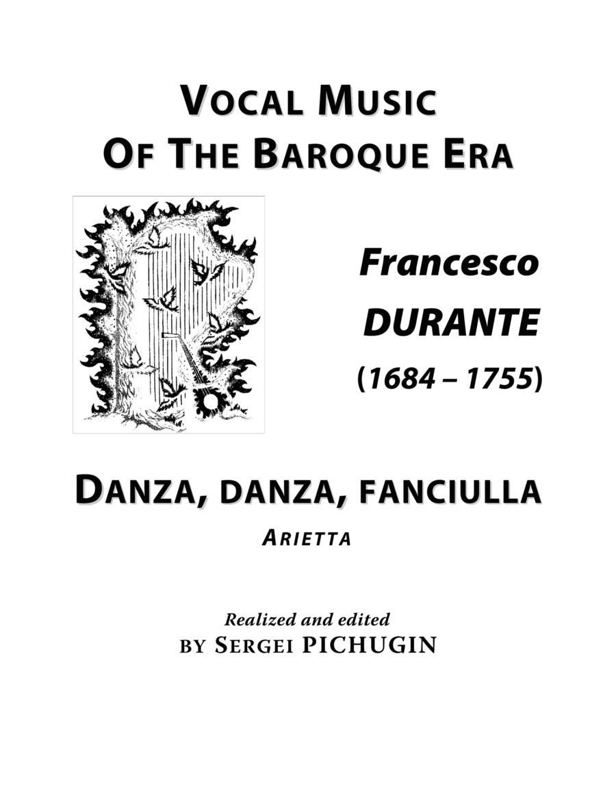 DURANTE Francesco: Danza, danza, fanciulla, arietta, arranged for Voice and Piano (A minor) Small Ensemble scores gallery preview page 1