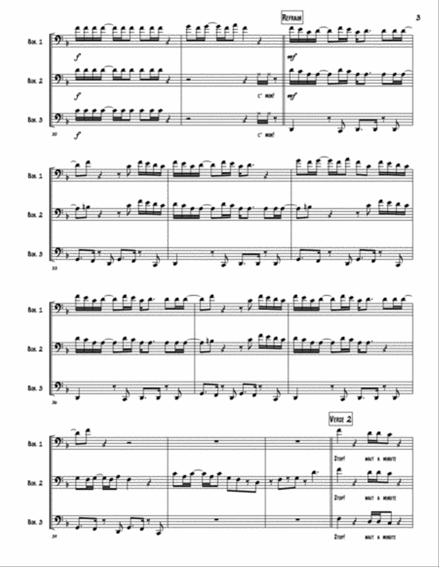 Uptown Funk Woodwind Trio scores gallery preview page 3
