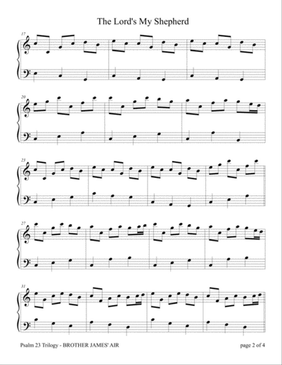 The Lord's My Shepherd (BROTHER JAMES' AIR) Piano Solo scores gallery preview page 3
