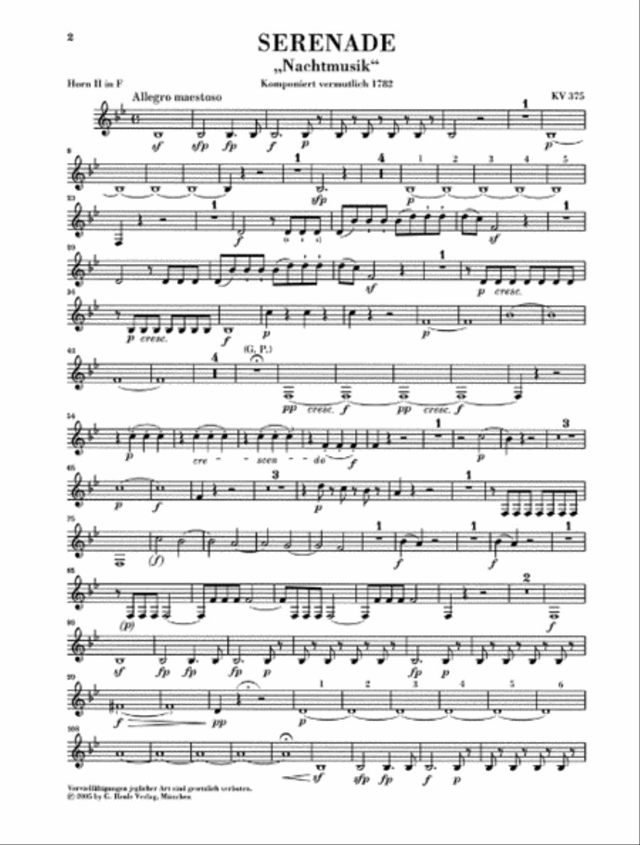 Serenade in E-flat Major, K. 375 Bassoon scores gallery preview page 10