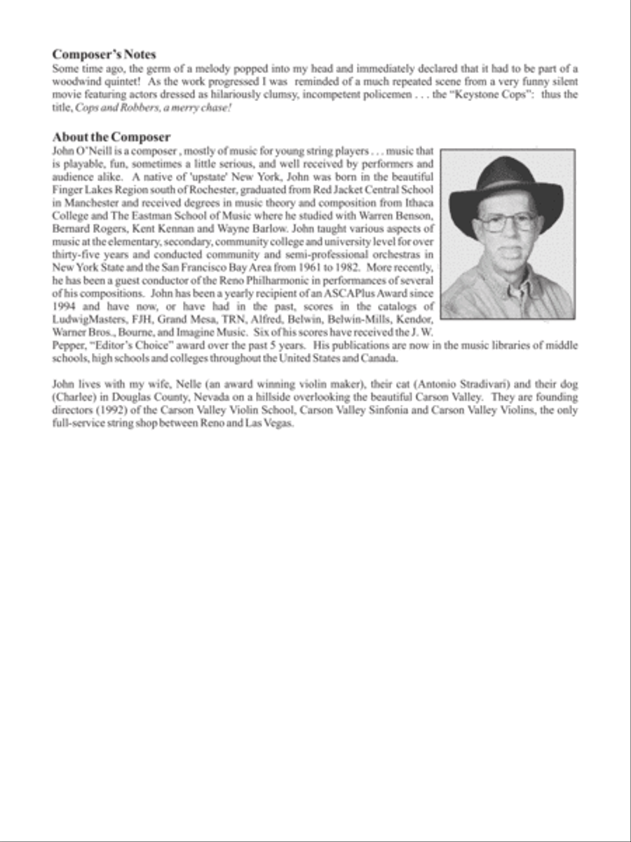 Cops & Robbers: a merry chase Woodwind Quintet scores gallery preview page 2