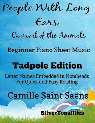 Book cover for People With Long Ears Carnival of the Animals Beginner Piano Sheet Music 2nd Edition