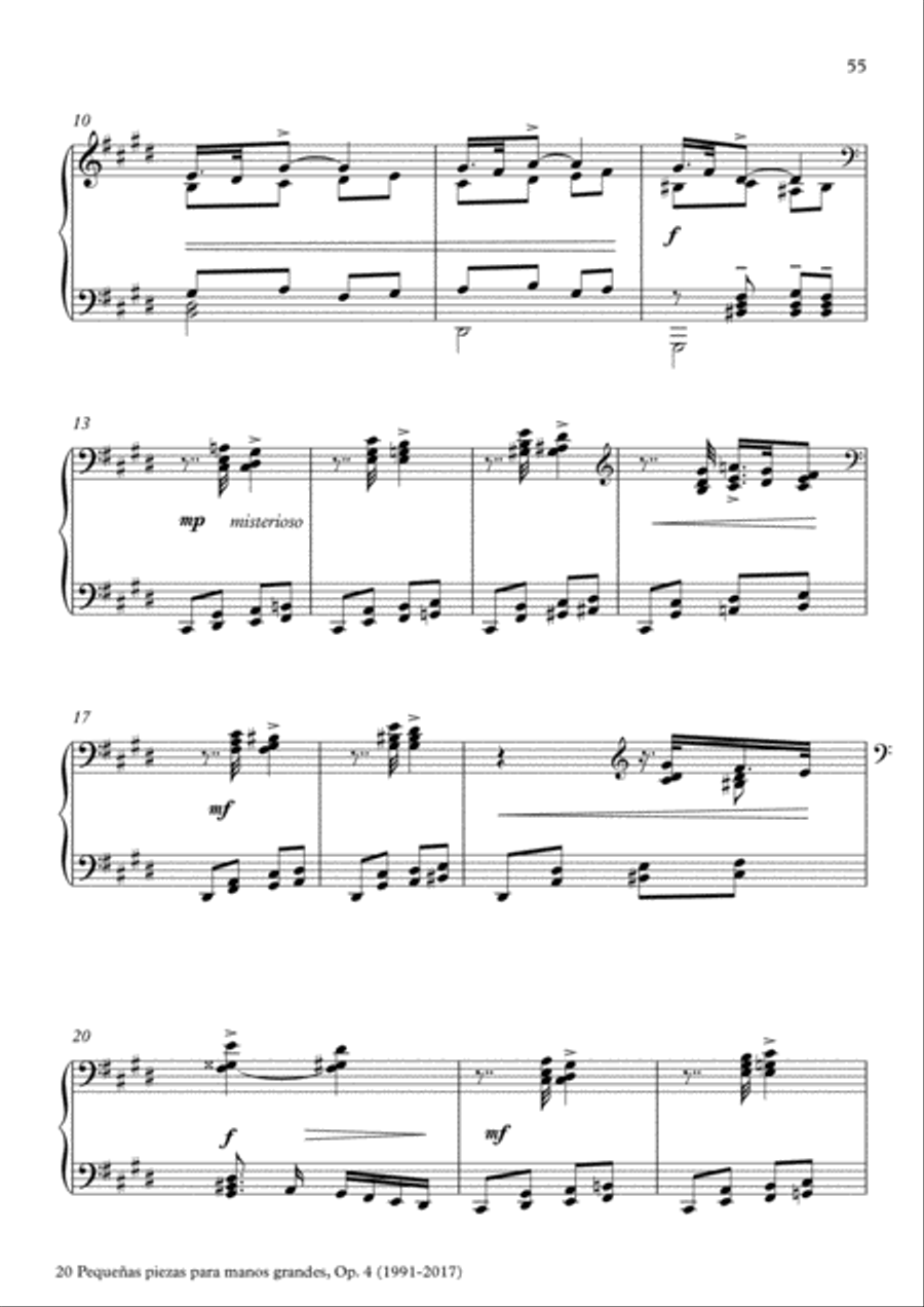 20 Piezas, Op. 4 (2017) No. 14. Oda Piano Solo scores gallery preview page 2
