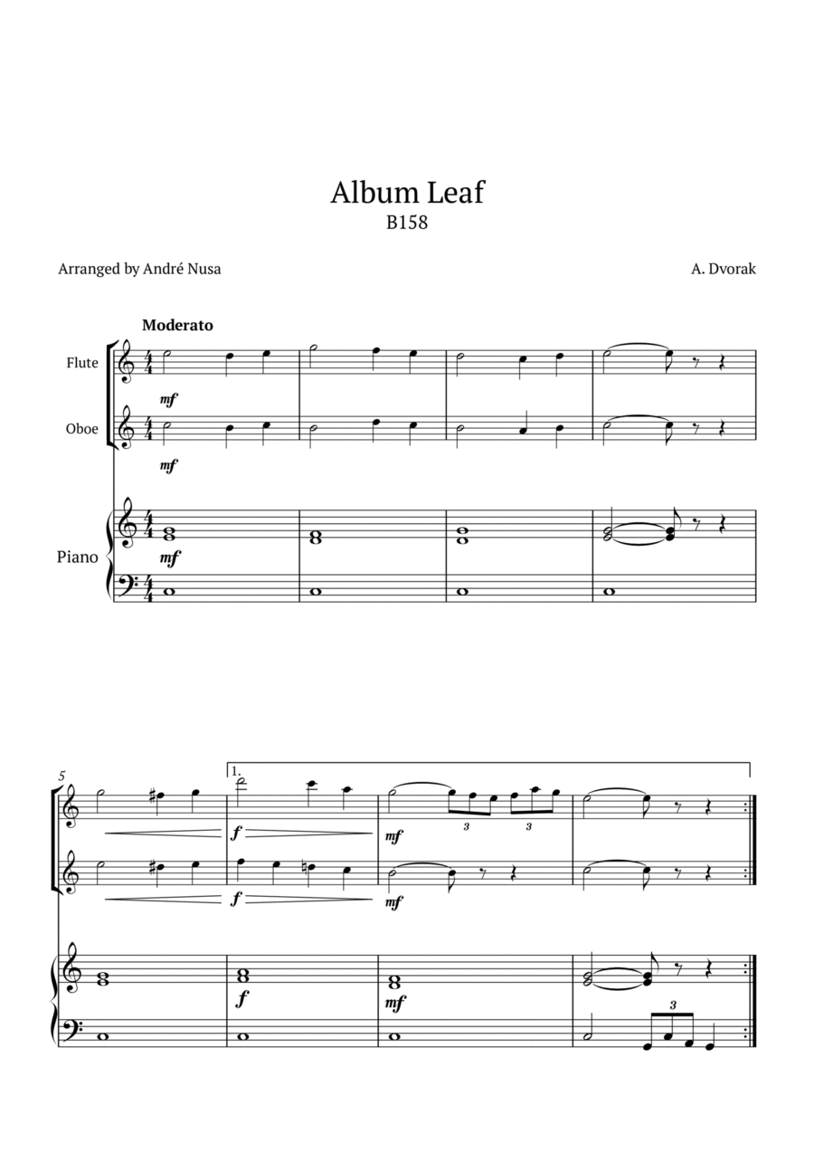 Album Leaf B158 Woodwind Duet scores gallery preview page 1