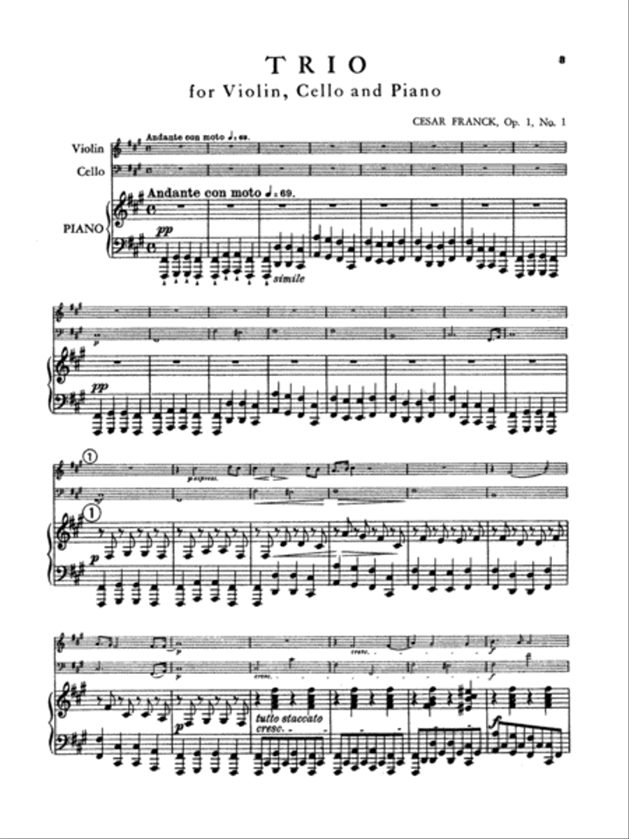 Trio in F-sharp Minor (Op. 1, No. 1) Small Ensemble scores gallery preview page 4