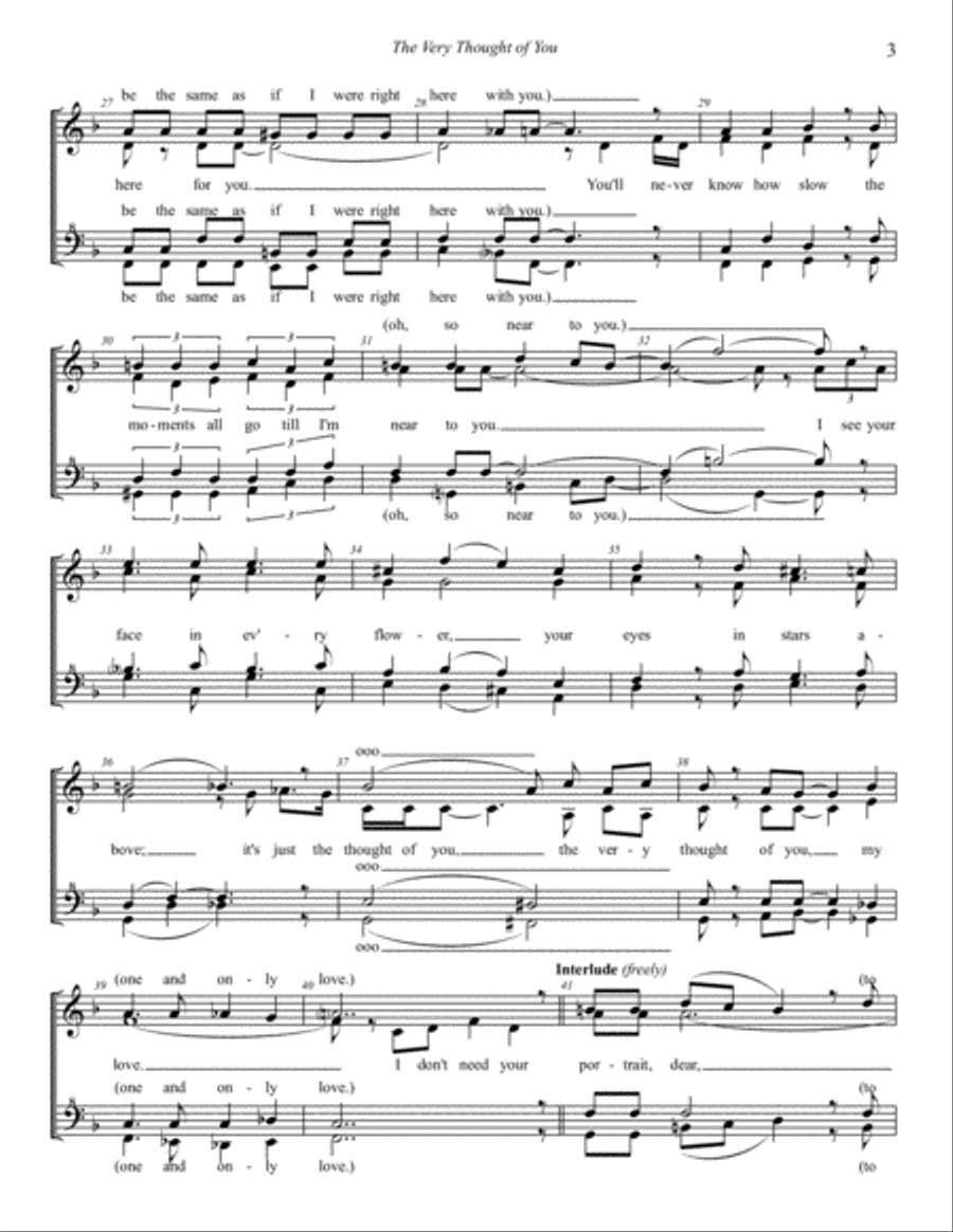 The Very Thought Of You SSAA scores gallery preview page 3
