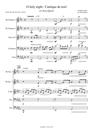O Holy Night / Cantique de Noel - Adolphe Adam (Brass Quintet)