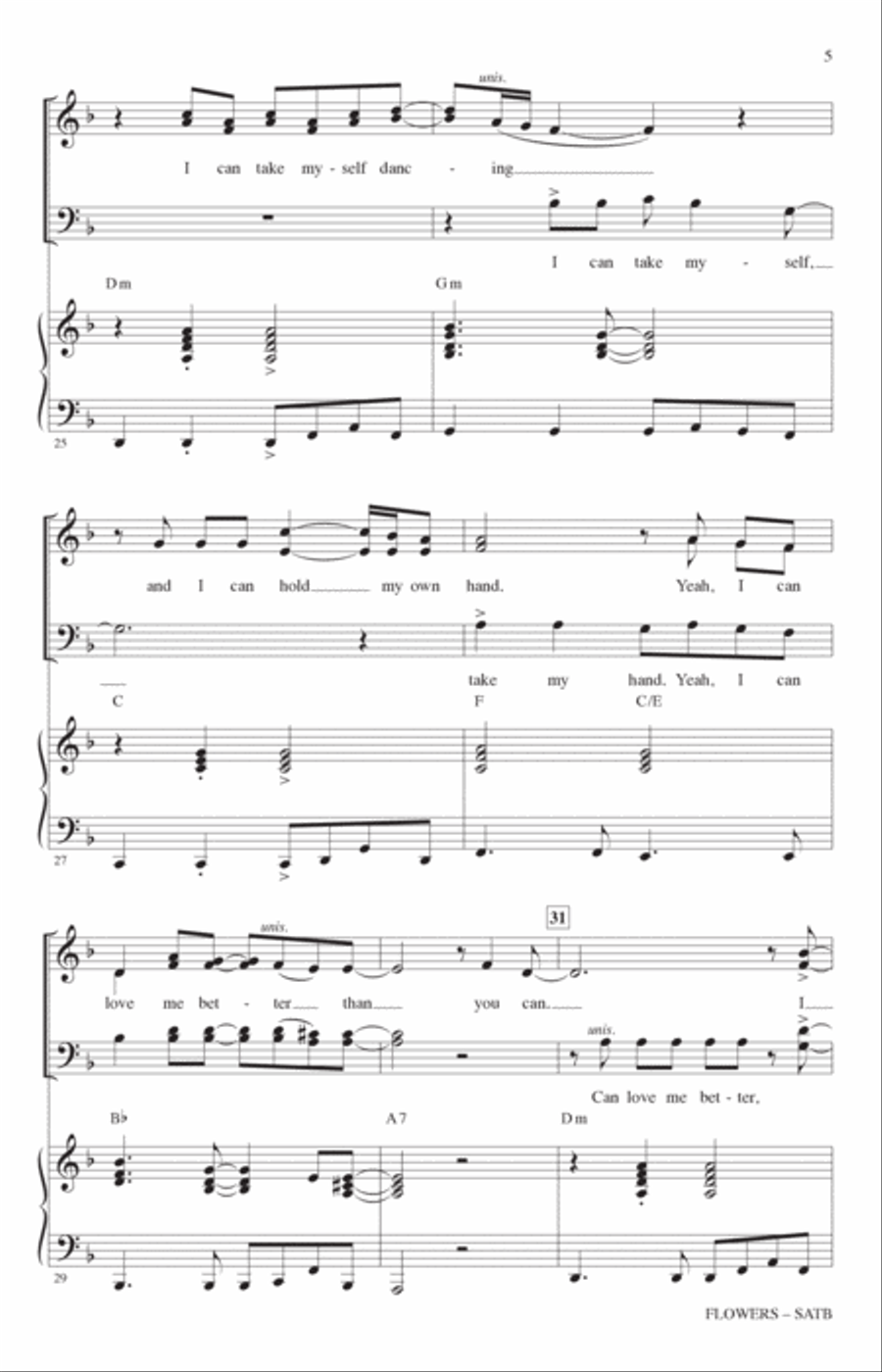 Flowers (arr. Mark Brymer) 4-Part scores gallery preview page 4