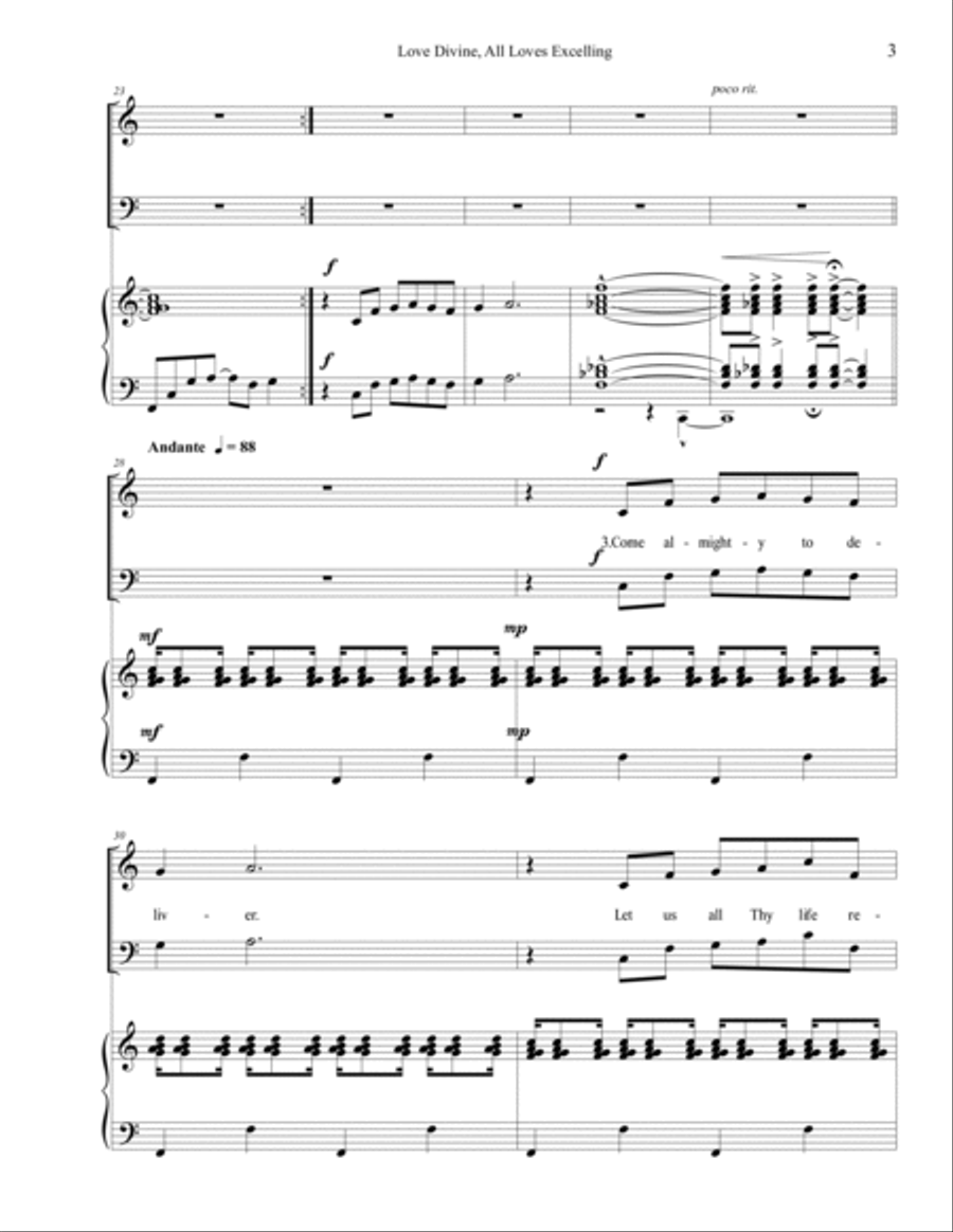 Love Divine All Loves Excelling Unison Choir scores gallery preview page 3