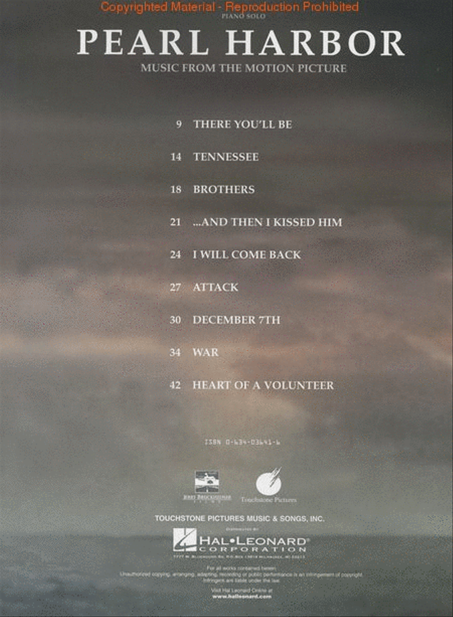 Pearl Harbor Piano Solo scores gallery preview page 2